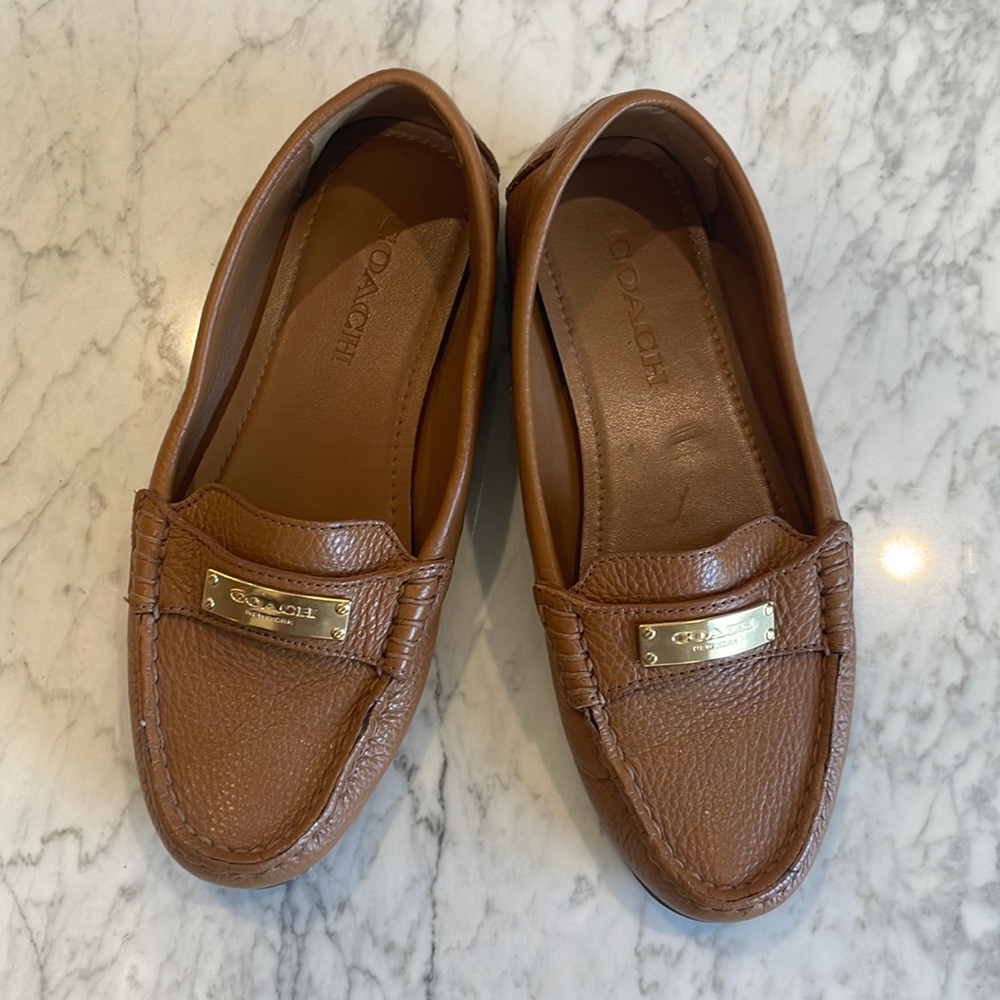 Coach brown leather loafer size 5